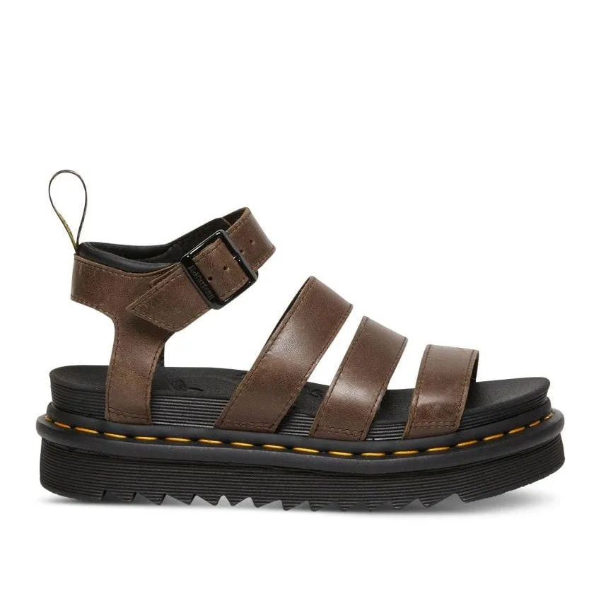 Dr Martens Blaire 3 Strap Sandal - Dark Brown Oily Illusion