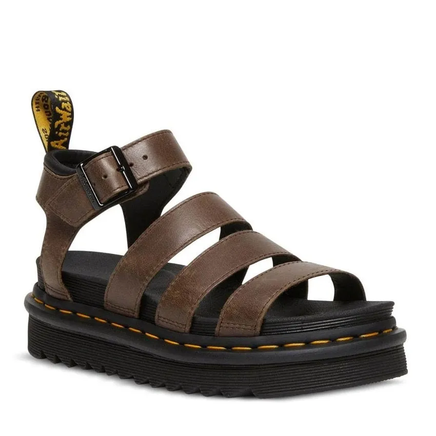 Dr Martens Blaire 3 Strap Sandal - Dark Brown Oily Illusion