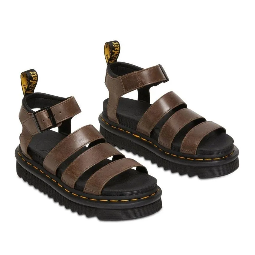 Dr Martens Blaire 3 Strap Sandal - Dark Brown Oily Illusion