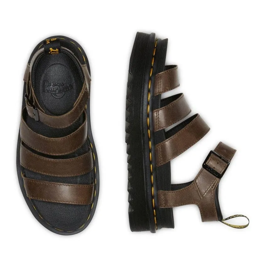 Dr Martens Blaire 3 Strap Sandal - Dark Brown Oily Illusion