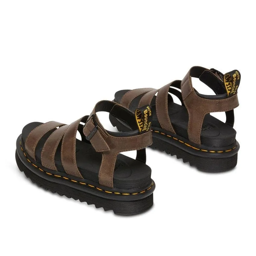 Dr Martens Blaire 3 Strap Sandal - Dark Brown Oily Illusion